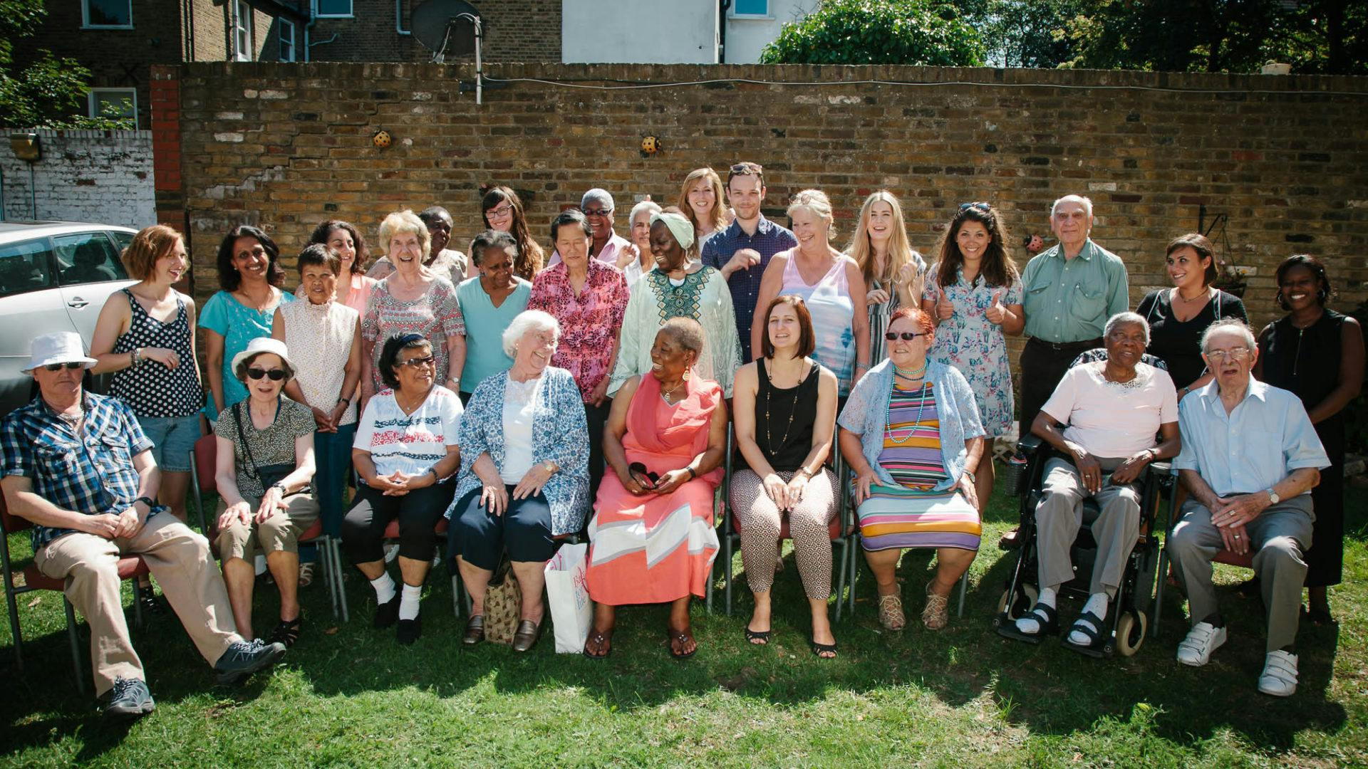 A group shot of neigbours in London