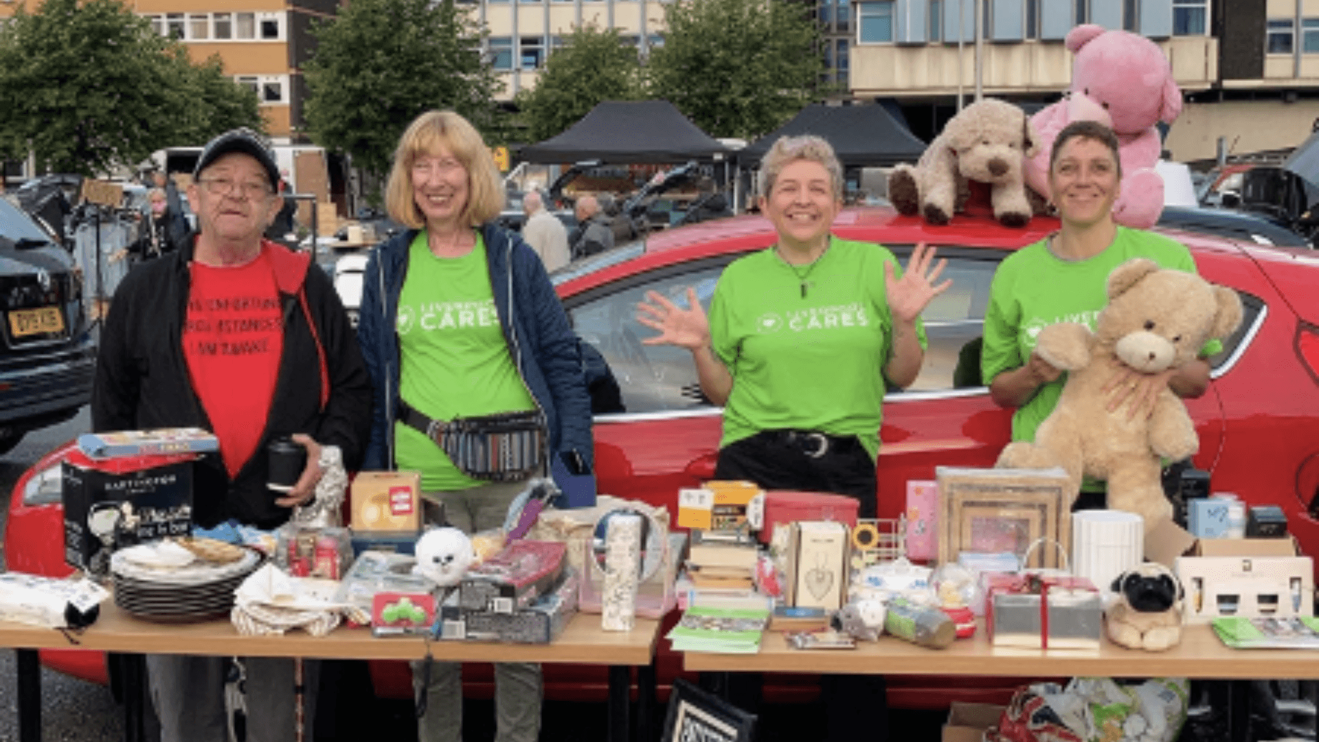 Corinne at a Liverpool Cares car boot sale